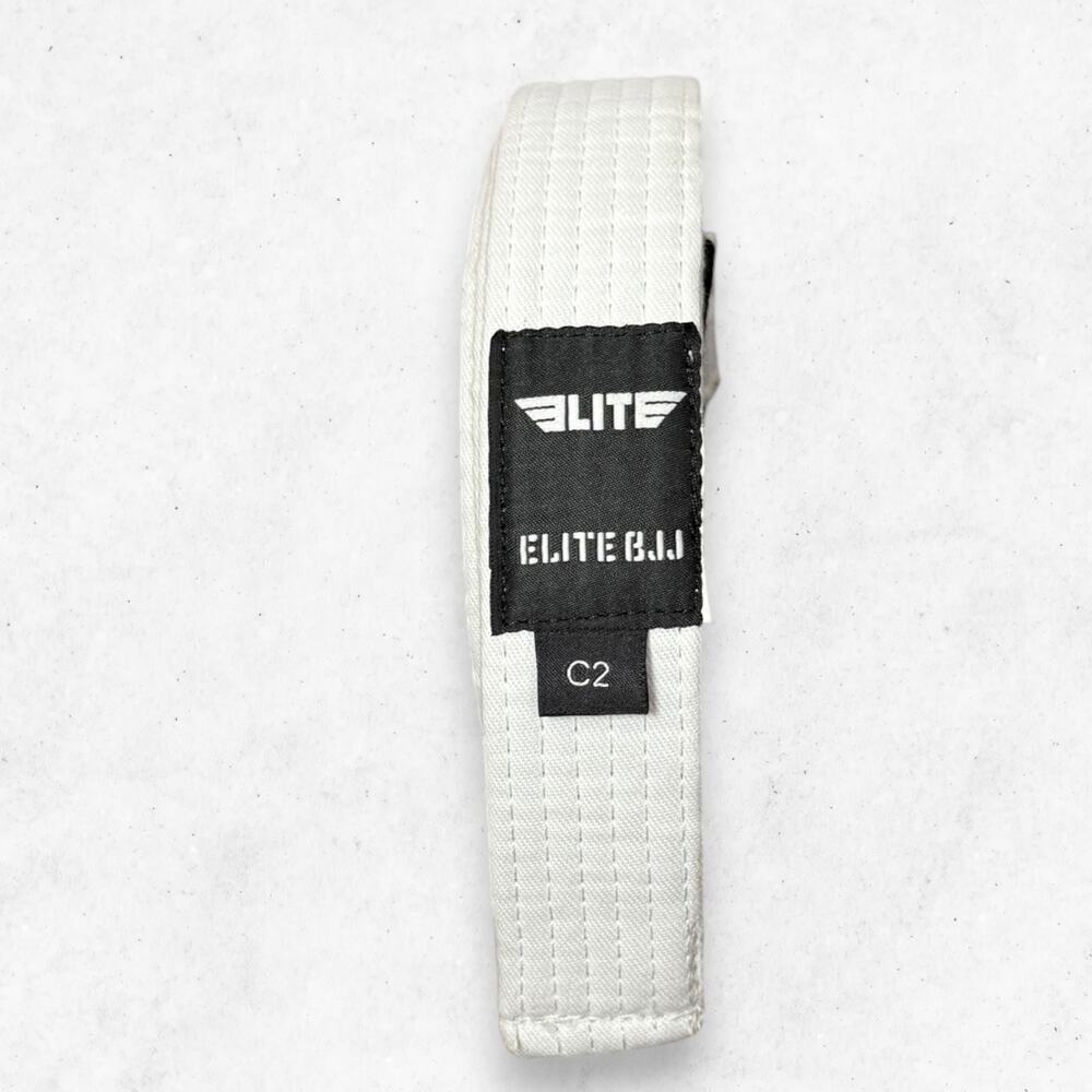 Elite BJJ Kids White Belt Size C2 New Brazilian Jiu Jitsu Youth Martial Arts